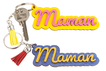 Porte-clé Maman - Bijoux et porte-clefs en bois – 10doigts.fr