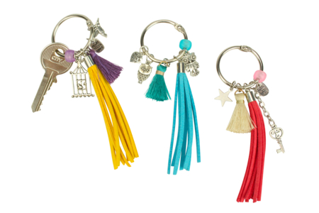 Porte-clés pompons colorés - Kit 3 couleurs - Kits bijoux – 10doigts.fr