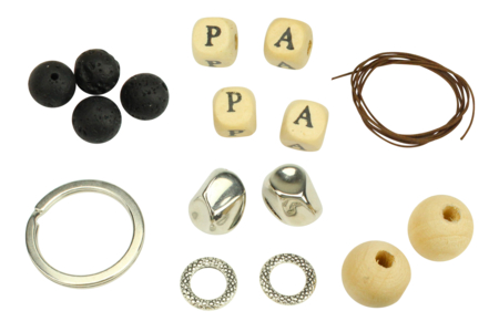 Porte-clés "Papa" en perles de lave - Kit pour 1 porte-clés - Porte-clés – 10doigts.fr
