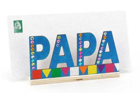 Porte courrier PAPA en bois - Pour le bureau de Papa – 10doigts.fr