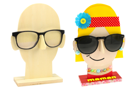 Porte-lunettes visage en bois - 6 pièces - Idées cadeaux pour maman – 10doigts.fr