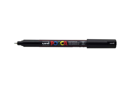 Posca PC1MR -  Noir - Marqueurs POSCA : la référence mondiale de la peinture nomade – 10doigts.fr