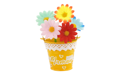 pot Fleurs en tissu  - Fleurs et feuilles décoratives – 10doigts.fr