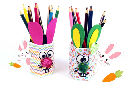 Pot à crayons Lapin - Tutos Pâques – 10doigts.fr