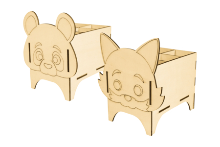 Pots à crayons panda et renard - Set de 2 - Pots à crayons – 10doigts.fr