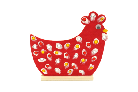 Silhouette poule en bois + socle - Formes de Pâques à décorer – 10doigts.fr