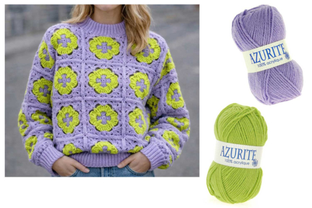 pull au crochet laine azurite - Fils à tricoter et laines : donnez vie à vos envies créatives – 10doigts.fr