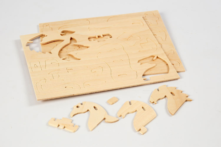 Cheval ou licorne 3D en bois naturel à monter - Maquettes en bois – 10doigts.fr
