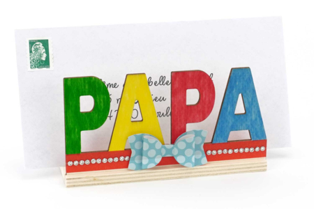 Porte courrier PAPA en bois - Pour le bureau de Papa – 10doigts.fr