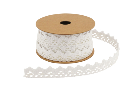 Ruban dentelle blanche adhésive - 10 m - Rubans – 10doigts.fr