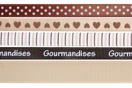 Rubans en camaïeu brun - 5 rubans - Rubans décoratifs – 10doigts.fr
