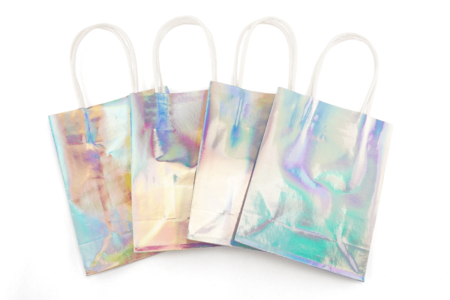 sac holographique iridescent - Papiers cadeaux et sacs – 10doigts.fr