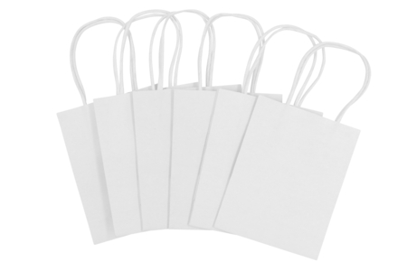 Sacs en papier kraft blanc - 6 pièces - Papiers cadeaux et sacs – 10doigts.fr