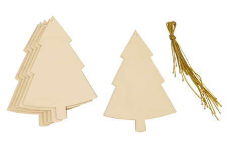 Sapins en bois à décorer - 6 pièces - Objets en bois Noël – 10doigts.fr