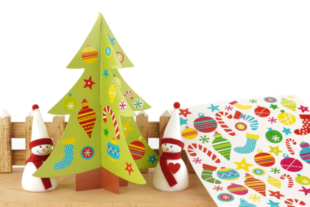 sapin gommettes enfants noël - Centres de tables Noël – 10doigts.fr