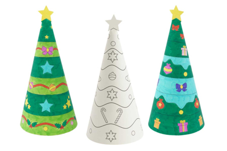 Sapins à colorier - 6 pièces - Supports de Noël – 10doigts.fr