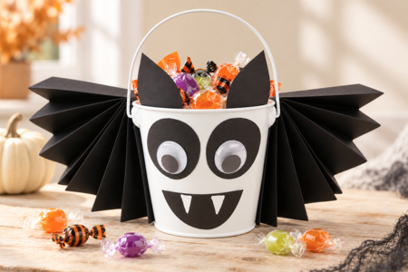 seau à bonbons halloween chauve souris - Activités manuelles Halloween – 10doigts.fr