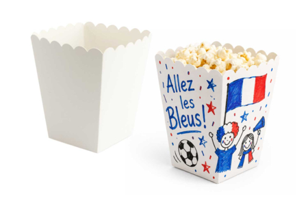seau pop corn foot - Boîtes à décorer – 10doigts.fr