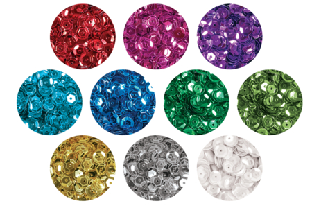 Sequins couleurs assorties à facettes - 20000 pièces - Paillettes à piquer – 10doigts.fr