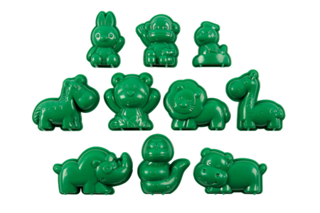 Moules animaux en plastique - Set de 10 - Moules – 10doigts.fr
