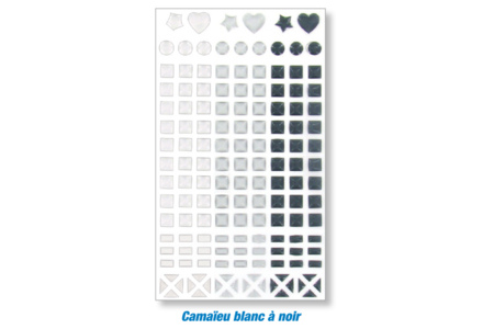 Stickers mosaïques en plastique - Camaieu de noir - DESTOCKAGE – 10doigts.fr