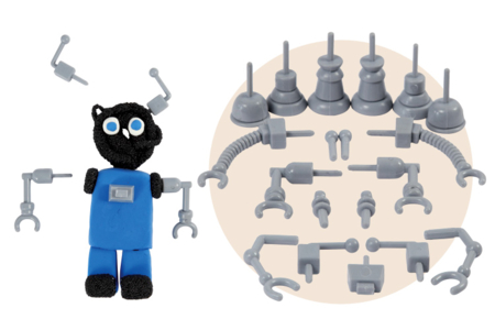 Accessoires de création de robots - Set de 19 accessoires - Outils de Modelage – 10doigts.fr
