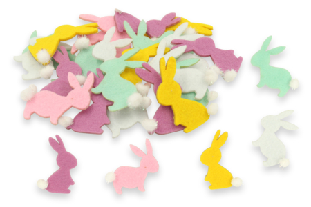 Stickers lapins en feutrine - 24 pièces - Stickers en Feutrine – 10doigts.fr