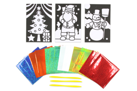 Kit 3 Cartes de Noël à métalliser  - Kits créatifs Noël – 10doigts.fr
