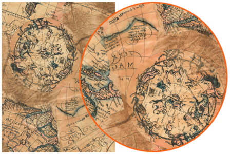 Papier Décopatch Mappemonde - 3 feuilles N° 767 - Papiers Vernis-collage – 10doigts.fr