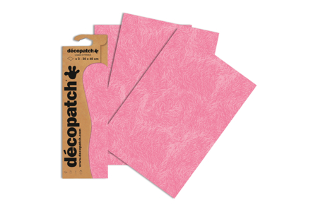 Papier Décopatch rose - 3 feuilles  N°667 - Papiers Décopatch – 10doigts.fr
