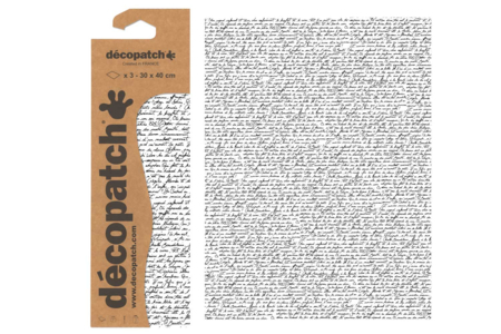 Papier Décopatch écriture - 3 feuilles N°771 - Papiers Décopatch – 10doigts.fr
