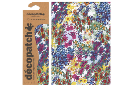 Papier Décopatch fleurs - 3 feuilles N°801 - Papiers Décopatch – 10doigts.fr