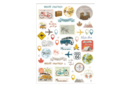 Stickers Voyages et vacances - 104 stickers - Stickers Fantaisies – 10doigts.fr