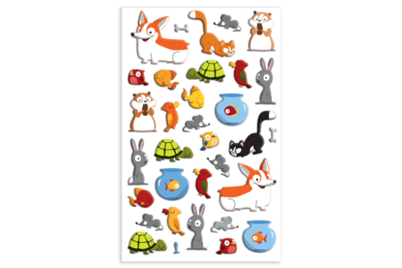 Stickers 3D epoxy - Animaux domestiques - Gommettes Animaux – 10doigts.fr