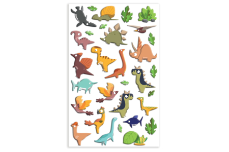 Stickers 3D epoxy - Dinosaures - Gommettes Animaux – 10doigts.fr
