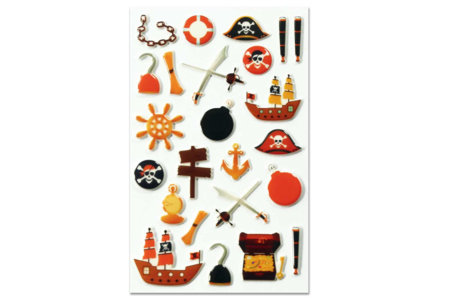 Stickers 3D epoxy - Pirates - Gommettes Histoires et décors – 10doigts.fr