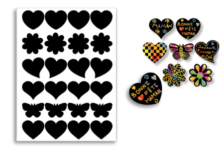 Stickers à gratter - Thème au choix - Cartes à gratter, à poinçonner – 10doigts.fr