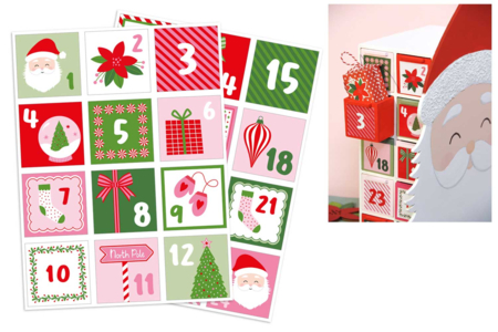 Stickers calendrier de l'avent - Calendriers de l'Avent à décorer – 10doigts.fr