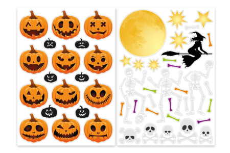 Stickers d'Halloween vitrostatiques - 170 stickers - Kits créatifs Halloween – 10doigts.fr