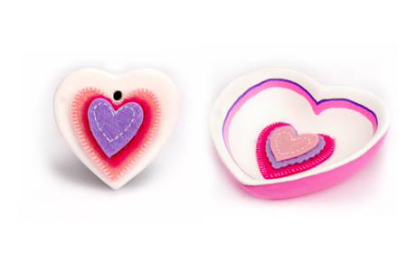 Coeurs en feutrine adhésive - 10 stickers - Stickers en Feutrine – 10doigts.fr