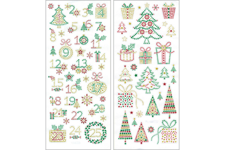 Stickers cristal brillant, thème Noël - 160 pcs - Gommettes et stickers Noël – 10doigts.fr