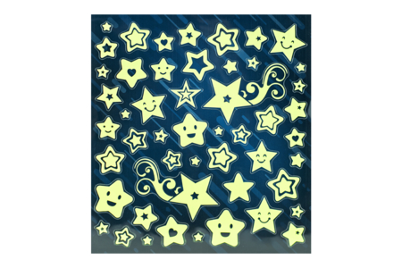 Stickers étoiles phosphorescents - 50 pièces - Gommettes Phosphorescentes – 10doigts.fr