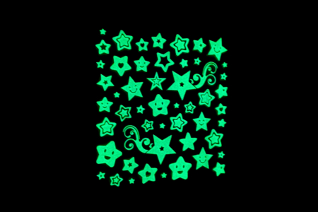 Stickers étoiles phosphorescents - 50 pièces - Gommettes Phosphorescentes – 10doigts.fr