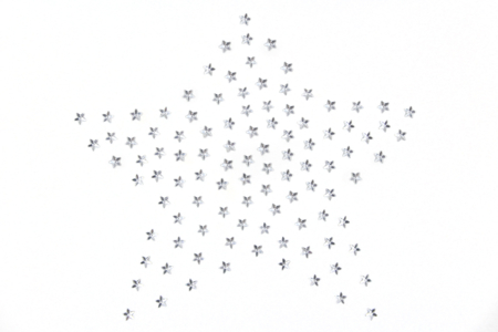 Strass étoiles autocollantes, cristal  - 72 pcs - Strass autocollants – 10doigts.fr