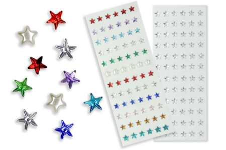 Minis strass étoiles adhésifs - 72 strass - Strass autocollants – 10doigts.fr