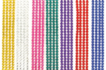 Set de 1176 strass ronds auto-adhésifs sur bandes auto-adhésives, 7 couleurs assorties - 10doigts.fr