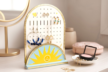 Support boucles d'oreilles en bois - Boîtes et supports à bijoux : l'écrin de vos créations – 10doigts.fr