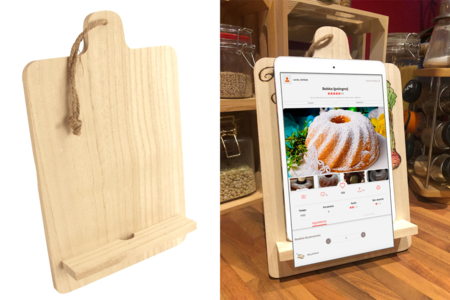 Support chevalet pour tablette en bois - Objets bois pour la cuisine – 10doigts.fr