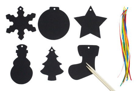 suspension noël carte à gratter - Cartes à gratter, à poinçonner – 10doigts.fr