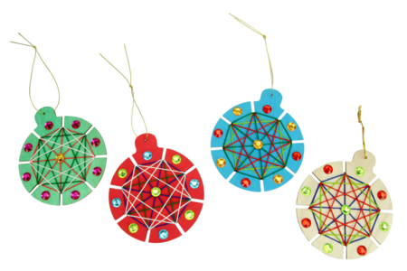 Boules de Noël à tisser - 6 boules - Kits bricolages créatifs de Noël – 10doigts.fr